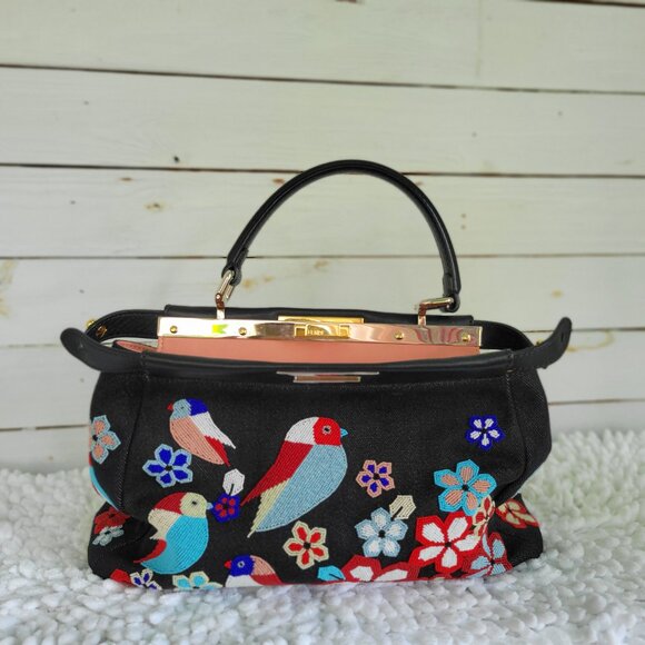 Fendi Peekaboo Medium Satchel – Denim QuTweet Beaded Limited Edition - Picture 2 of 16